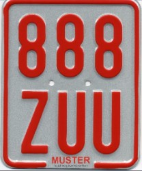 Gewerbliches Rotes Mopedkennzeichen